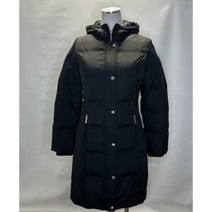 Michael Kors Coat Womens Small Black Puffer Hooded Long Down Quilted Jacket PS